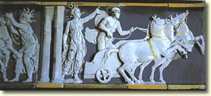 The glazed terracotta frieze